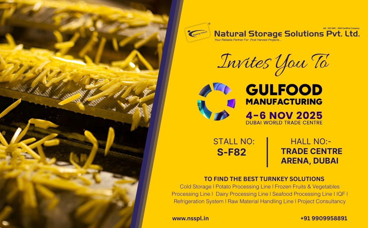 NSSPL is set to showcase innovative, energy-efficient food processing solutions at Gulfood Manufacturing 2025, Nov 4–6, Dubai World Trade Centre, Stand S-F82, Hall: Trade Centre Arena. NSSPL is set to showcase innovative, energy-efficient food processing solutions at Gulfood Manufacturing 2025, Nov 4–6, Dubai World Trade Centre, Stand S-F82, Hall: Trade Centre Arena.