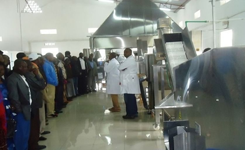 Nyabihu district residents on a guided tour at the potato factory (Courtesy: KT Press)