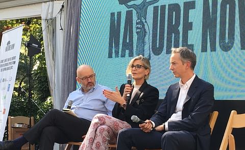 ‘Unlocking the Transformational Power of Nature’ panel event during NYC Climate Week
From Left to Right: Peter Bakker, President and CEO of the World Business Council for Sustainable Development (WBCSD), Helen Crowley, responsible for sustainability ‘Unlocking the Transformational Power of Nature’ panel event during NYC Climate Week
From Left to Right: Peter Bakker, President and CEO of the World Business Council for Sustainable Development (WBCSD), Helen Crowley, responsible for sustainability