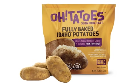 OH!TATOES, Fully Baked Idaho Potatoes, Frozen Fresh Baked Idaho Potatoes, Perfect for Home-Cooking. OH!TATOES, Fully Baked Idaho Potatoes, Frozen Fresh Baked Idaho Potatoes, Perfect for Home-Cooking.