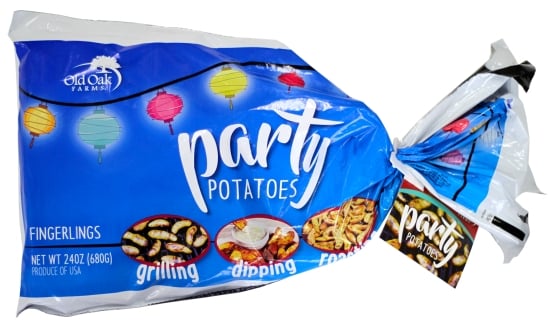 Packaging of the Old Oak Farms Party Potatoes Packaging of the Old Oak Farms Party Potatoes