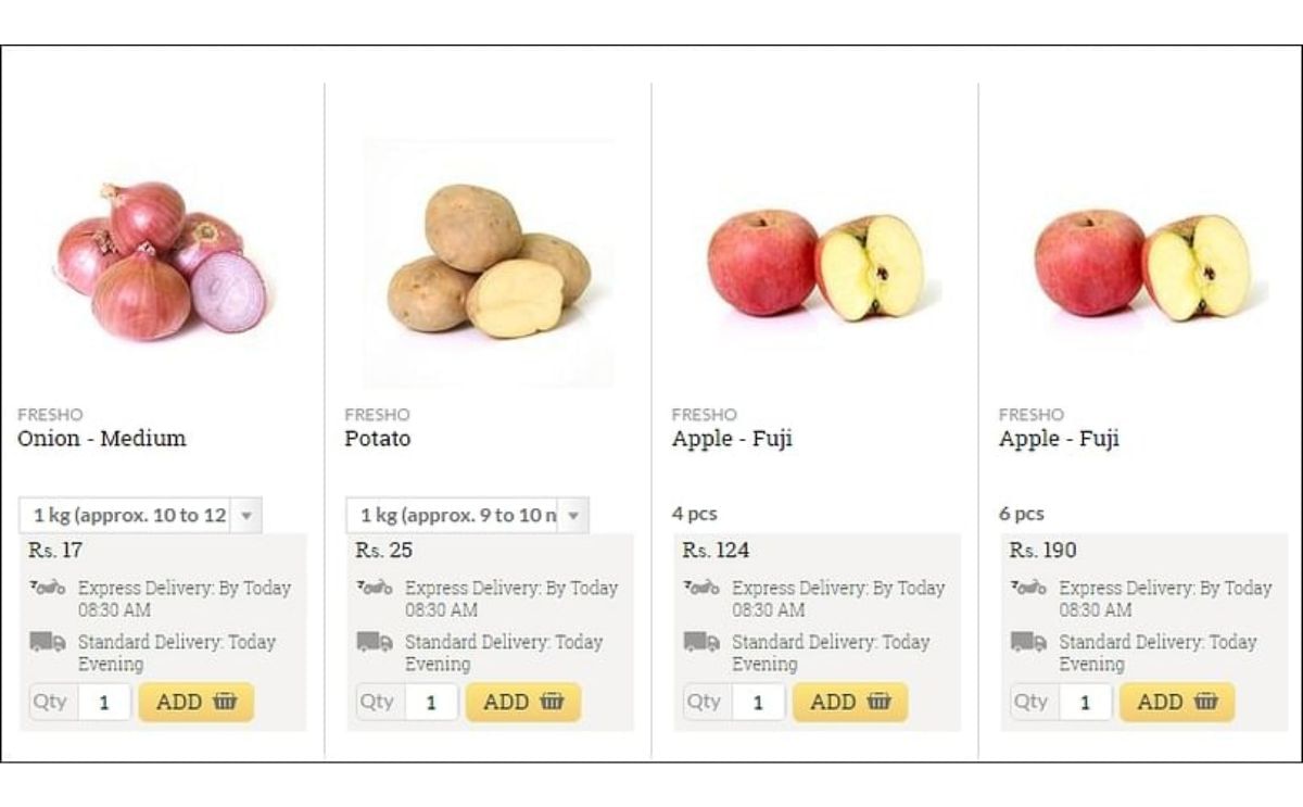 According to the Ministry of Commerce, the number of online shops in China selling agricultural produce had exceeded 1 million by September this year. Shown is part of an Indian website selling produce - including potatoes (Courtesy: Bigbasket.com) According to the Ministry of Commerce, the number of online shops in China selling agricultural produce had exceeded 1 million by September this year. Shown is part of an Indian website selling produce - including potatoes (Courtesy: Bigbasket.com)