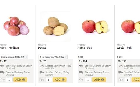 According to the Ministry of Commerce, the number of online shops in China selling agricultural produce had exceeded 1 million by September this year. Shown is part of an Indian website selling produce - including potatoes (Courtesy: Bigbasket.com) According to the Ministry of Commerce, the number of online shops in China selling agricultural produce had exceeded 1 million by September this year. Shown is part of an Indian website selling produce - including potatoes (Courtesy: Bigbasket.com)