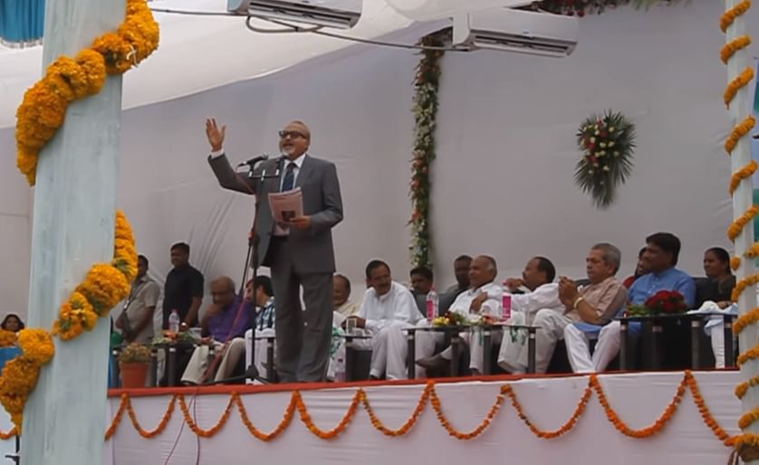 Man Mohan Malik, Chairman Himalya International Limited speaking in the presence of Hon. CM of Gujarat Mr. Modi, on the occassion of Inauguration of the newly built food processing plant, processing dairy, frozen appetizers, growing fresh mushrooms and ve