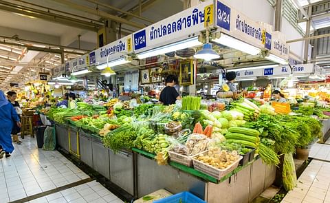 Vegetables stall at the Or Tor Kor market in Bangkok (2019) Vegetables stall at the Or Tor Kor market in Bangkok (2019)