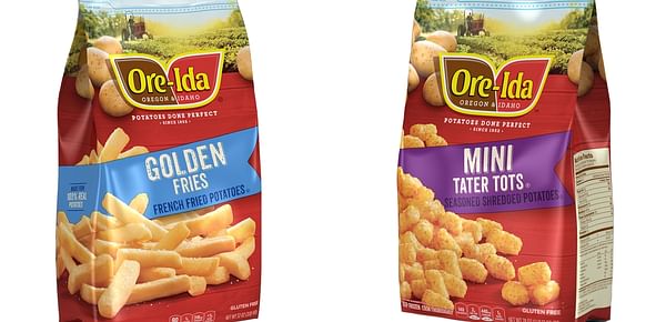 Ore-Ida golden fries and mini tater tots in stand-up pouches