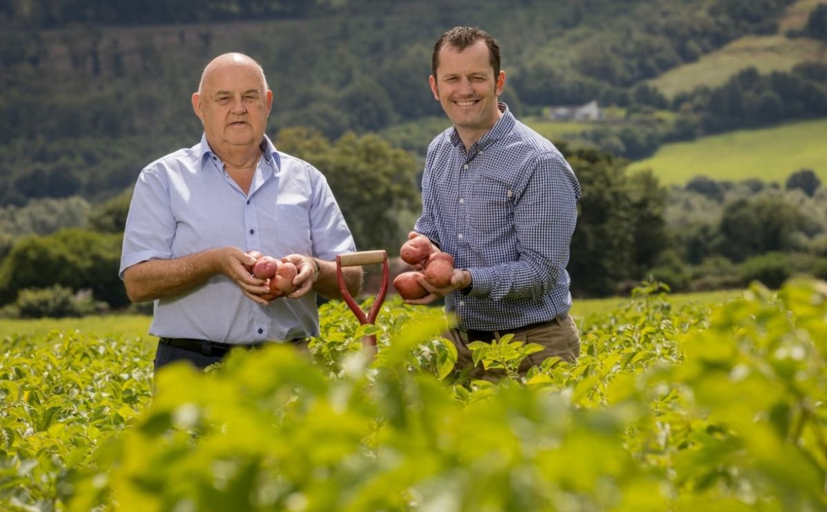 John O'Shea of O'Shea's farms and Paul Scally, Aldi Ireland's Buying Director John O'Shea of O'Shea's farms and Paul Scally, Aldi Ireland's Buying Director in a potato field