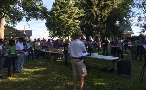 Signing in for the annual potato field day at OSU Hermiston Agricultural Research and Extension Center
(Courtesy: OSU Hermiston Agricultural Research and Extension Center / Facebook) Signing in for the annual potato field day at OSU Hermiston Agricultural Research and Extension Center
(Courtesy: OSU Hermiston Agricultural Research and Extension Center / Facebook)