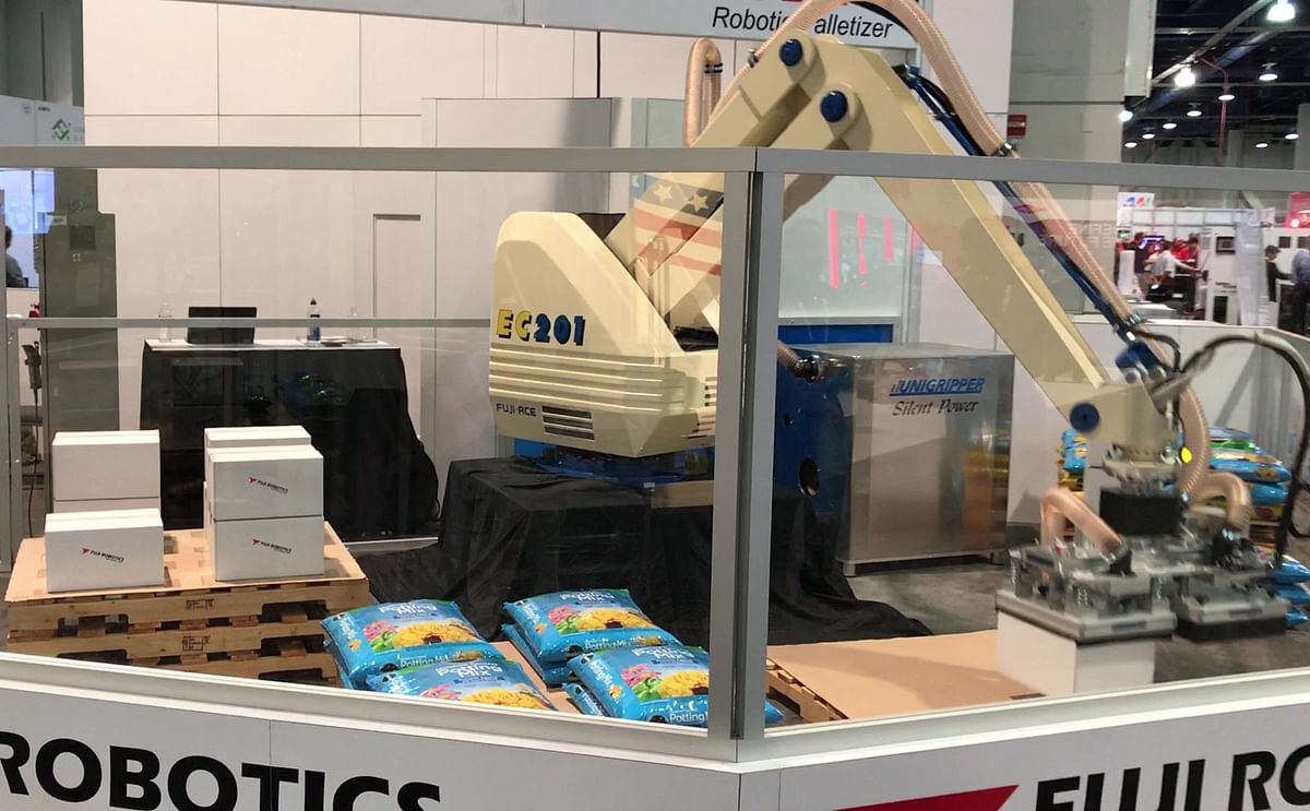 Fuji’s Robots are the only robot specifically designed for the packaging and palletizing markets. Fuji's systems are very easy to program, operate and when combined with simple maintenance the Fuji Robots have and excellent ROI and years of worry free p