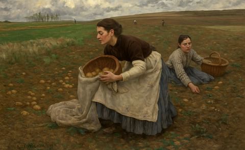 'La cosecha de papa', del pintor francés Jules Bastien-Lepage (1868-1916) 'La cosecha de papa', del pintor francés Jules Bastien-Lepage (1868-1916)