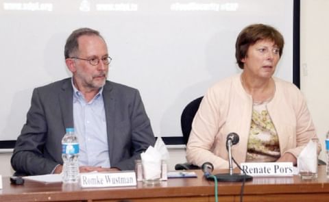 Romke Wustman (left), a Dutch expert with over 30 years of experience in potato seed research and production and Renate Pors (right), Deputy Head of Mission of the Embassy of the Netherlands in Pakistan attending a conference in Islamabad focused on food Romke Wustman (left), a Dutch expert with over 30 years of experience in potato seed research and production and Renate Pors (right), Deputy Head of Mission of the Embassy of the Netherlands in Pakistan attending a conference in Islamabad focused on food