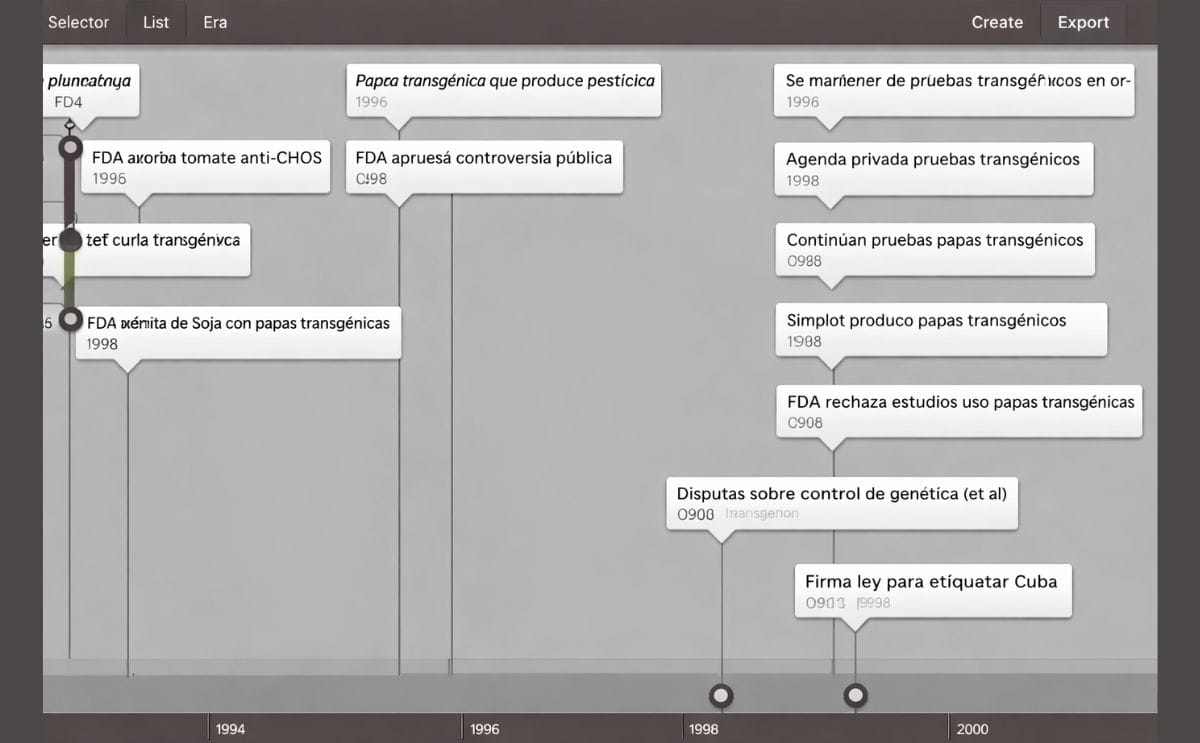 Cronología del desarrollo de la papa transgénica