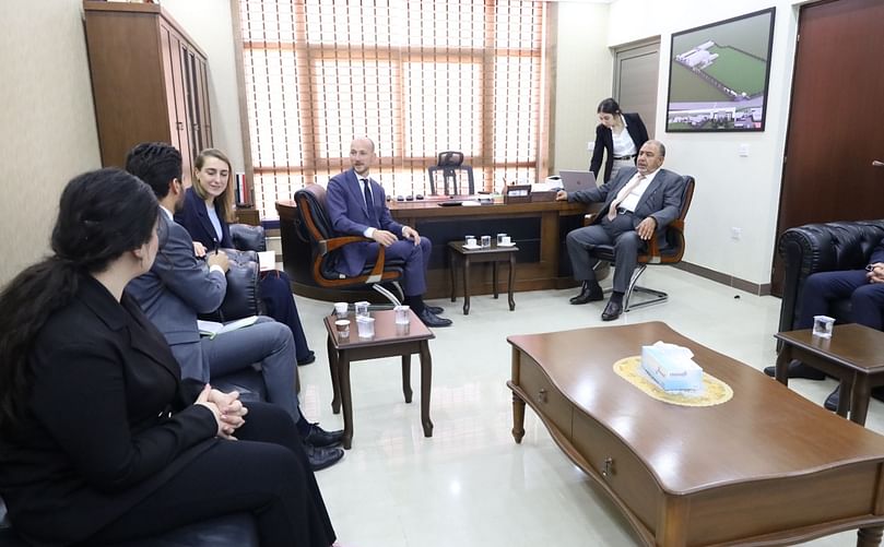 Part of the interview with Consul Mr. Adriaan IJsselstein and Mrs. Eva Fijen was held in the office of Chairman Mr. Shaaban Al-Nahar.