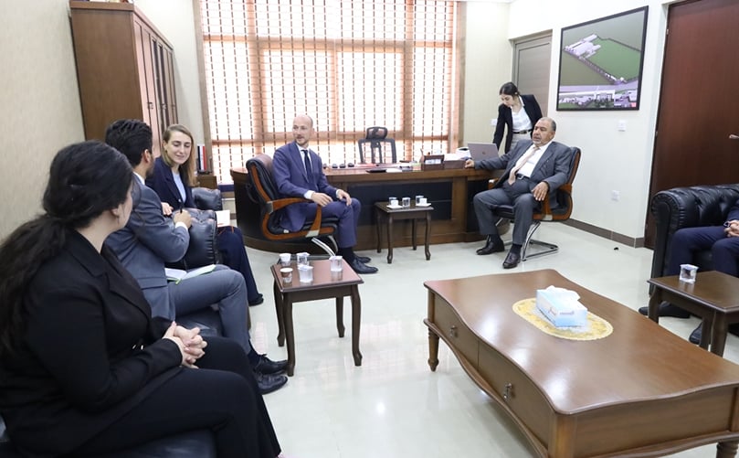Part of the interview with Consul Mr. Adriaan IJsselstein and Mrs. Eva Fijen was held in the office of Chairman Mr. Shaaban Al-Nahar. Part of the interview with Consul Mr. Adriaan IJsselstein and Mrs. Eva Fijen was held in the office of Chairman Mr. Shaaban Al-Nahar.