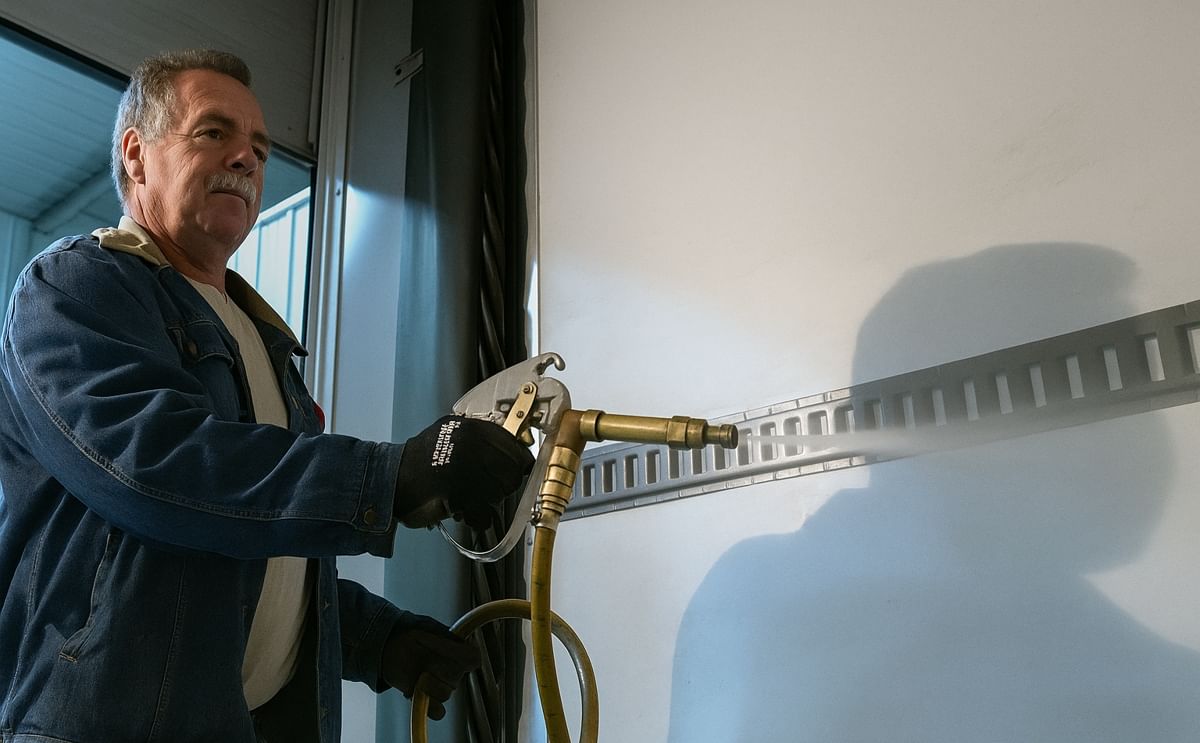 The inside of a potato truck is disinfected before heading to a potato farm on Prince Edward Island (Courtesy: CBC)
