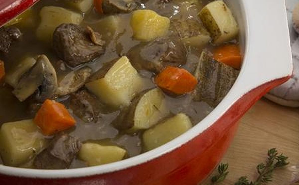 One of the recipes offered by the PEI Potato board: Rustic Prince Edward Island Potato, Beef, and Mushroom Stew