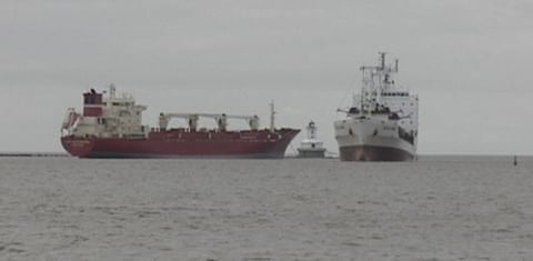 Ship ready to transport PEI potatoes to Russia in 2011 (Courtesy CBC)