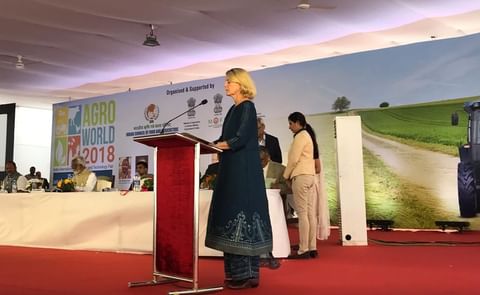 Christine Daugherty, Global Vice-President, Sustainable Agriculture, PepsiCo, speaking in New Delhi, India Christine Daugherty, Global Vice-President, Sustainable Agriculture, PepsiCo, speaking in New Delhi, India