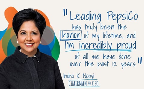 Indra Nooyi will step down as CEO of Pepsico on October 3rd, but will remain Chairman until early 2019 to ensure a smooth and seamless transition. Indra Nooyi will step down as CEO of Pepsico on October 3rd, but will remain Chairman until early 2019 to ensure a smooth and seamless transition.