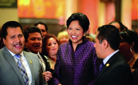 Indra Nooyi steps down as CEO tomorrow. She passes on the baton to Ramon Laguarta Read Indra Nooyi's parting words as she steps down as CEO Indra Nooyi steps down as CEO tomorrow. She passes on the baton to Ramon Laguarta Read Indra Nooyi's parting words as she steps down as CEO