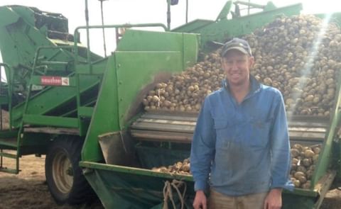 Potato grower Peter Cooper from Parndana on Kangaroo Island. Potato grower Peter Cooper from Parndana on Kangaroo Island.