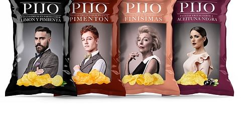 PIJO, una familia de productos típicos hechos en Murcia, España. Incluye una línea de Papas fritas con mucha clase, aderezadas con un toque de limón, pimienta y en su punto de sal.