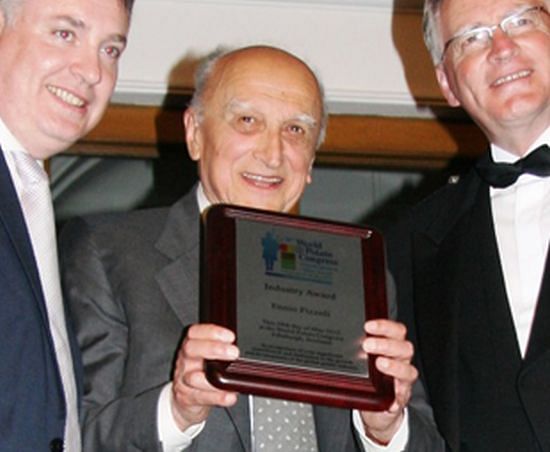 Ennio Pizzoli receives the Lifetime Achievement Award at the World Potato Congress in Edinburgh in 2012