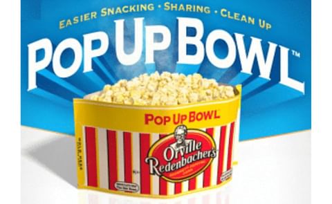 Pop Up Bowl: the new bag-to bowl design of Orville Redenbacher's(R) Gourmet(R) Popping Corn Pop Up Bowl: the new bag-to bowl design of Orville Redenbacher's(R) Gourmet(R) Popping Corn