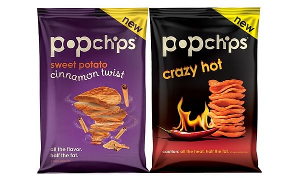 Popchips "Sweet Potato Cinnamon Twist" and "Crazy Hot Potato"