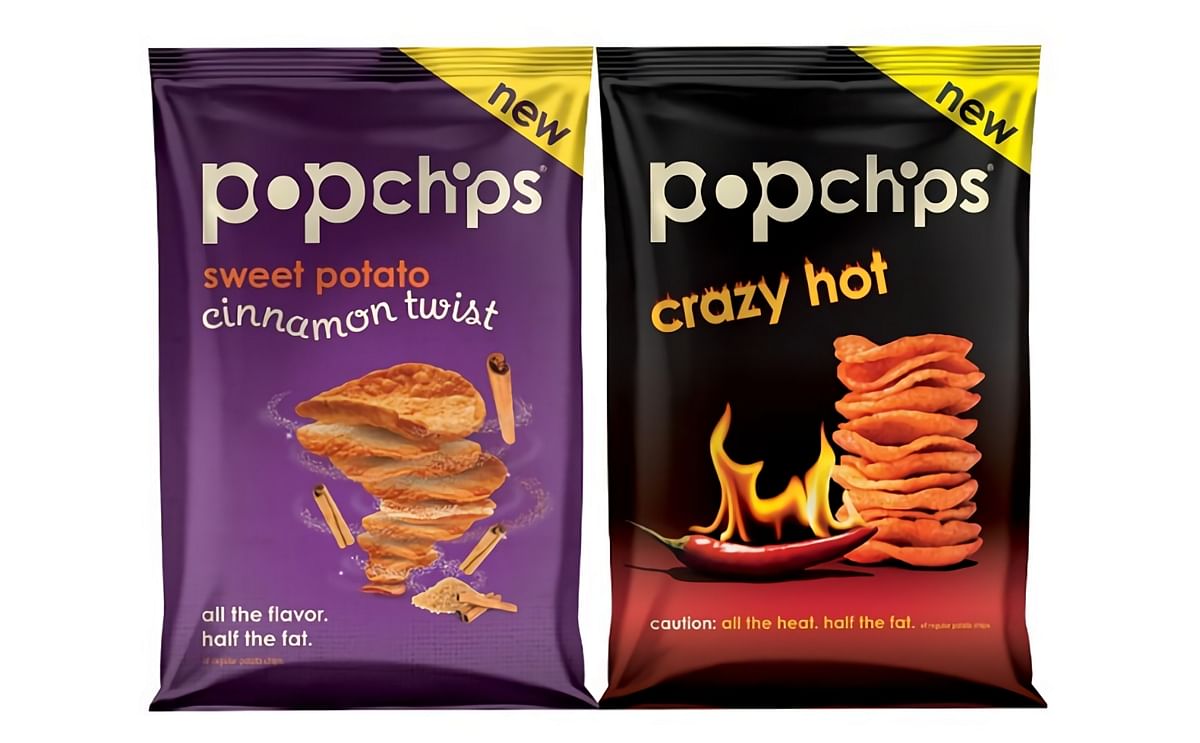 Popchips "Sweet Potato Cinnamon Twist" and "Crazy Hot Potato"