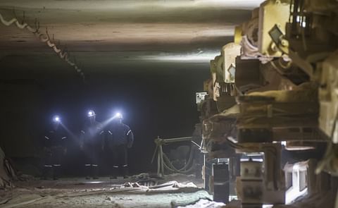 Underground in PotashCorp's Lanigan mine. Underground in PotashCorp's Lanigan mine.