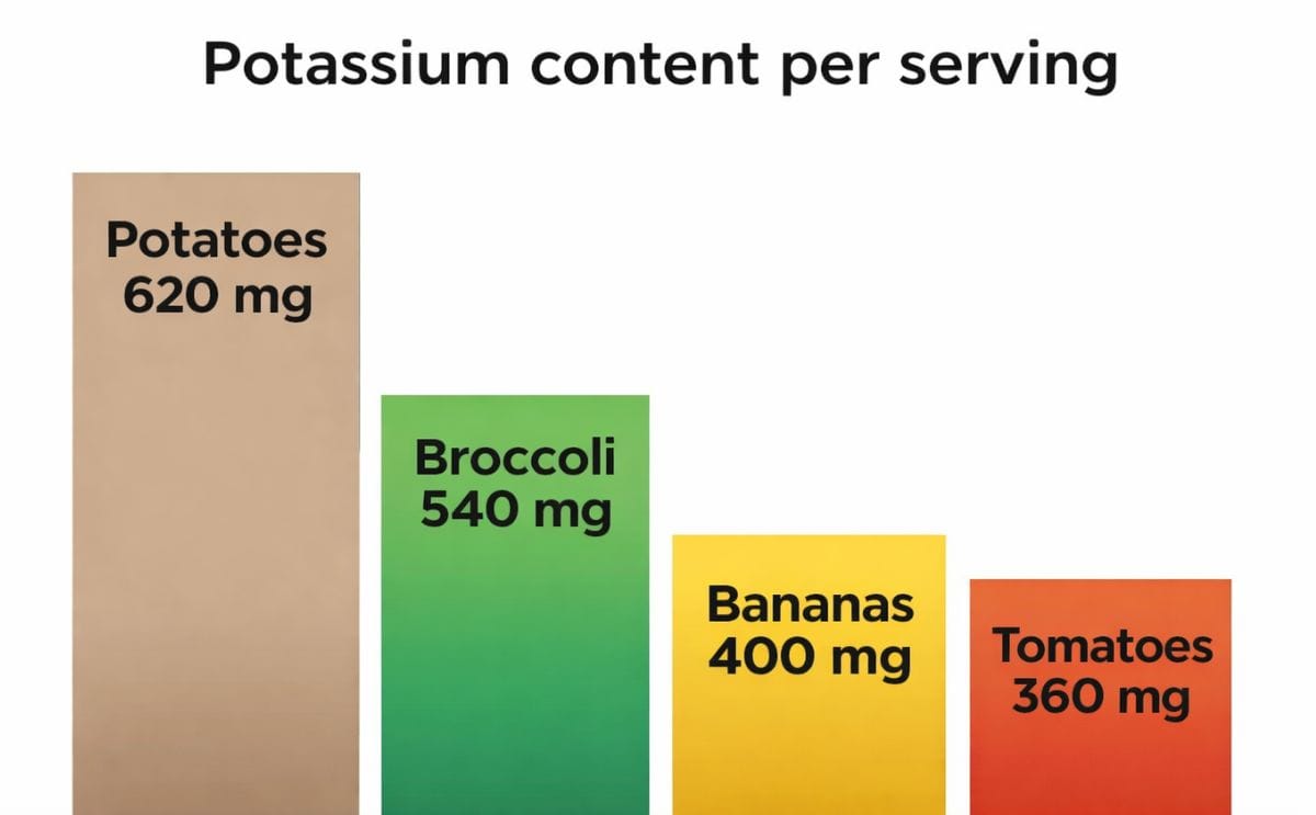 Potatoes are a good source of Potassium