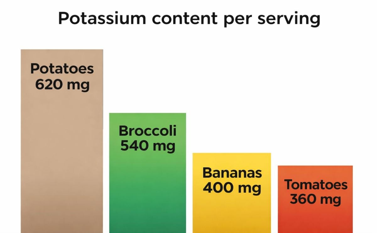 Potatoes are a good source of Potassium Potatoes are a good source of Potassium