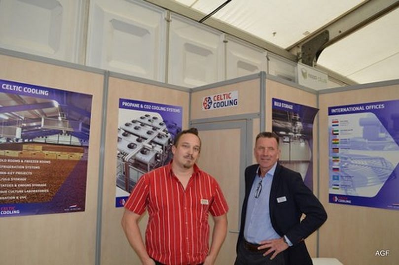 Dave Zoetemelk and Peter Hulzinga of Celtic Cooling. This company provides refrigeration technology such as cooling, storage cells, and ripening cells. Dave Zoetemelk and Peter Hulzinga of Celtic Cooling. This company provides refrigeration technology such as cooling, storage cells, and ripening cells.