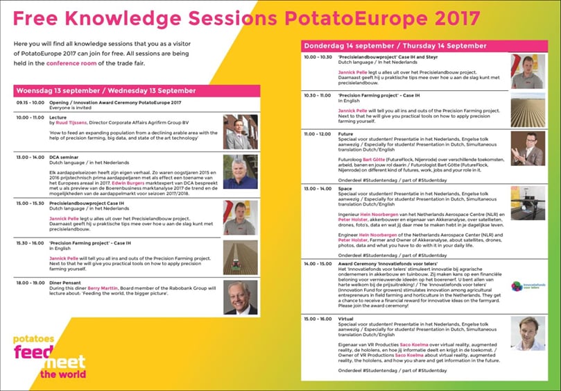 Knowledge Sessions PotatoEurope 2017 Knowledge Sessions PotatoEurope 2017