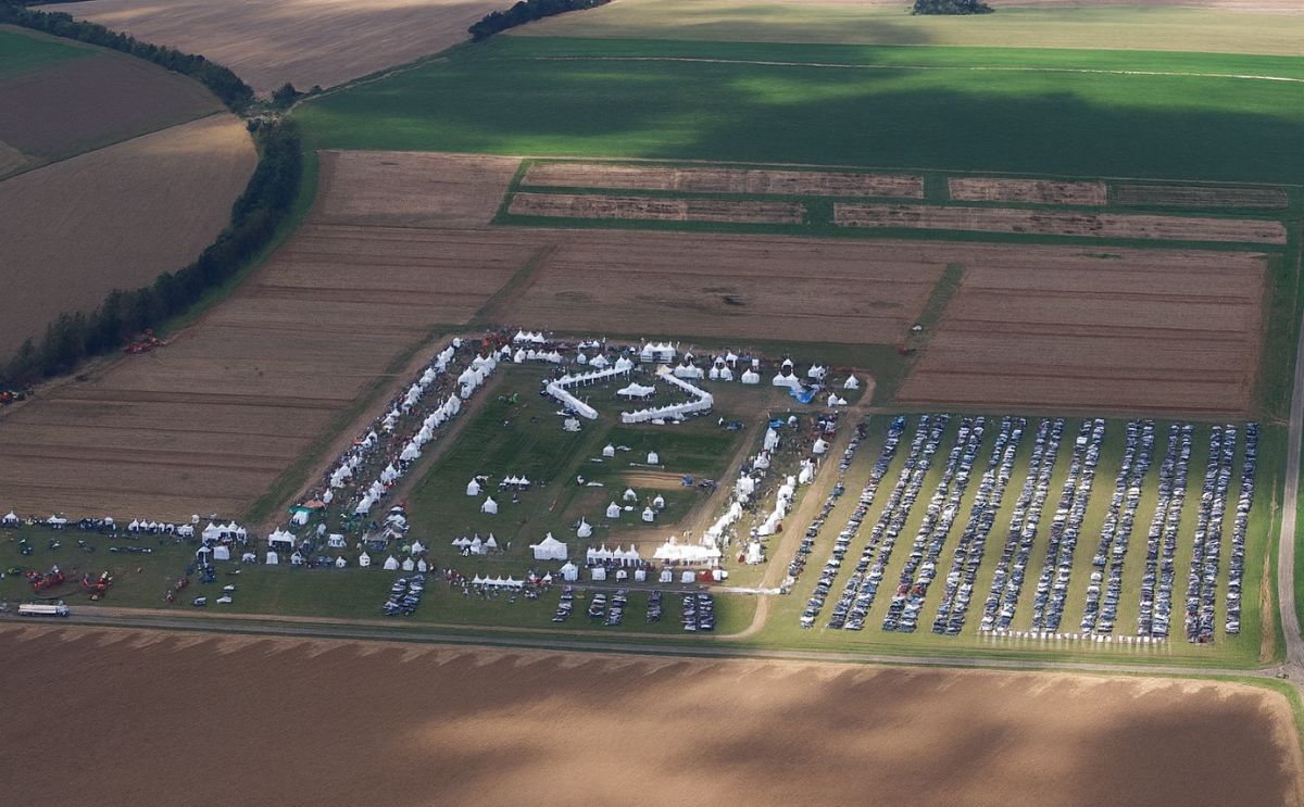 Aerial view of Potato Europe 2012, last time the event was held in France