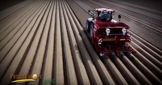 Potato Europe includes an extensive demonstration of harvesting equipment. This video shows the preparation of the potato fields that will be harvested