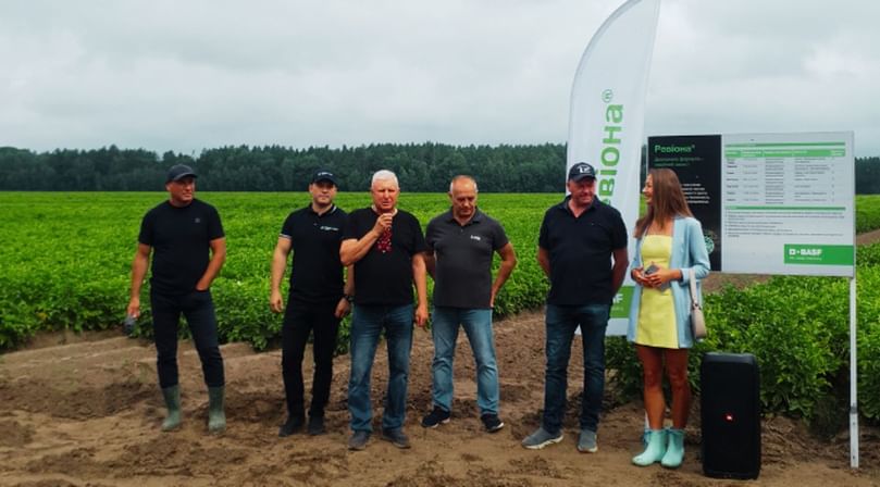 Potato growers and representatives of BASF present field trial results and discuss crop protection and yields. Potato growers and representatives of BASF present field trial results and discuss crop protection and yields.