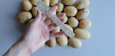 Cutlery made of biodegradable potato plastic made it to the shortlist of this global design competition