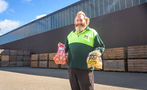 North-West Growth: Terrence Rattray at his Yum Tasmanian Gourmet Potato factory at East Devonport recently purchased Perfecta Produce diversifying into onions and cherries (Courtesy: Simon Sturzaker) North-West Growth: Terrence Rattray at his Yum Tasmanian Gourmet Potato factory at East Devonport recently purchased Perfecta Produce diversifying into onions and cherries (Courtesy: Simon Sturzaker)