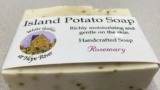 Handcrafted Island Potato Soap, ready for sale.