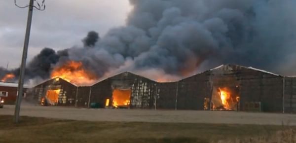 Fire Destroys Potato Storage buildings of Norman Crooks Farms