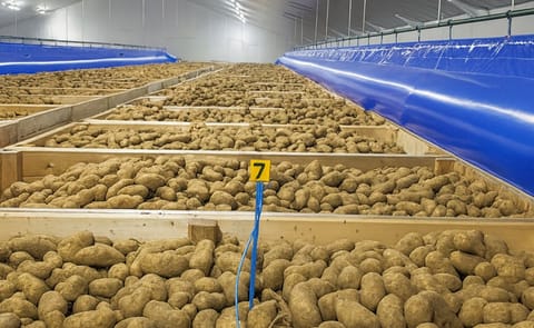 Potato Storage in boxes Potato Storage in boxes