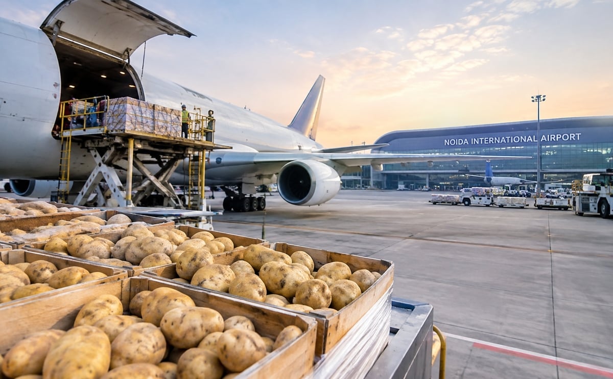 Uttar Pradesh plans dedicated potato export infrastructure at Noida International Airport in Jewar to connect the state’s potato-producing regions with overseas markets.