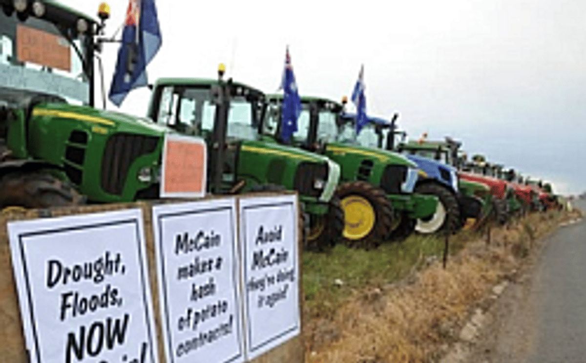 potato grower protest at McCain Ballarat (courtesy: The Courier) potato grower protest at McCain Ballarat (courtesy: The Courier)