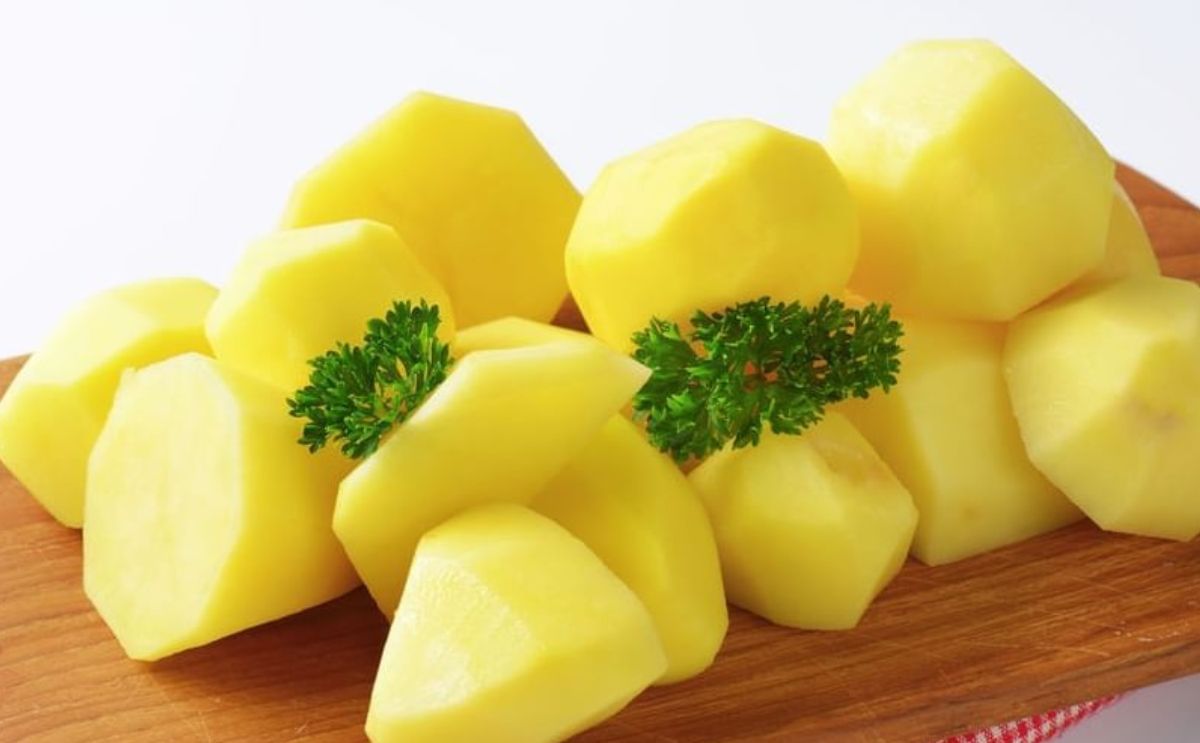 Freshly peeled potatoes...