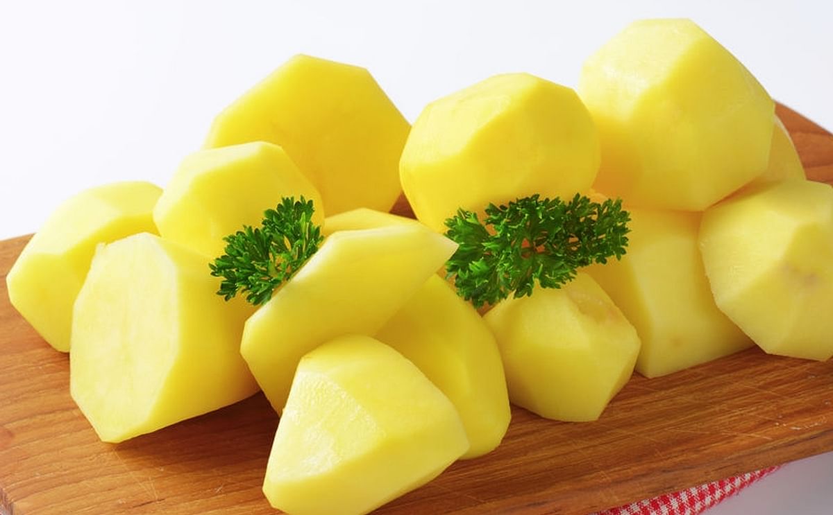 Freshly peeled potatoes...