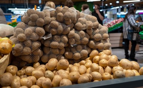 Potatoes in the market Potatoes in the market
