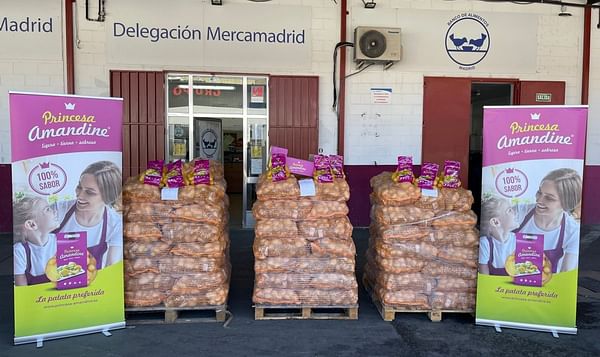 Princesa Amandine realiza una Donación de 5.080 kilos de Patatas a Los Bancos de Alimentos de Madrid y Barcelona.