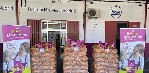 Princesa Amandine realiza una Donación de 5.080 kilos de Patatas a Los Bancos de Alimentos de Madrid y Barcelona.